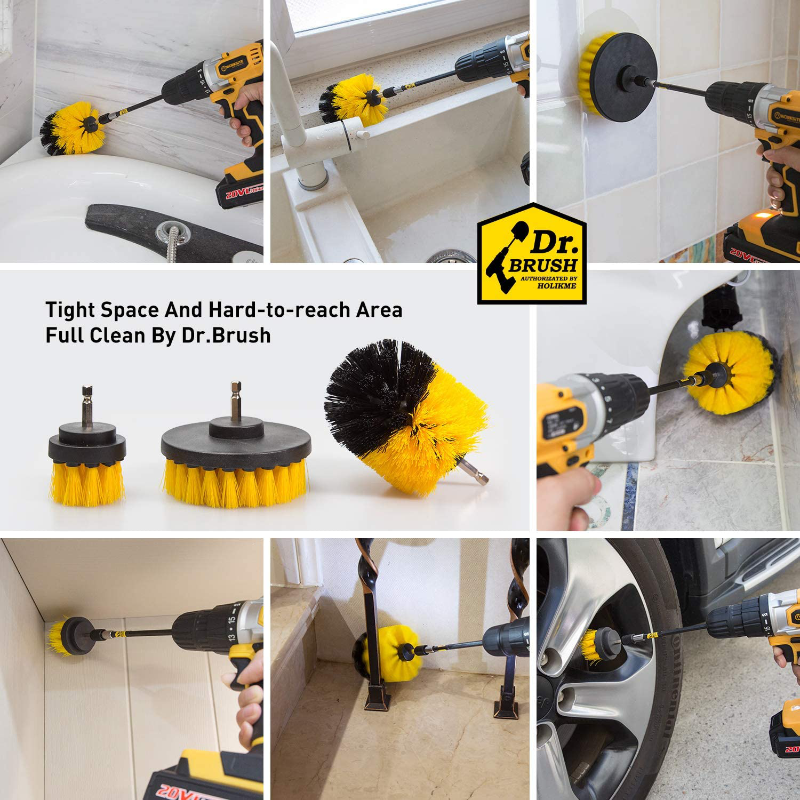 4 Piece All Purpose Drill Brush Power Scrubber Cleaning Set 