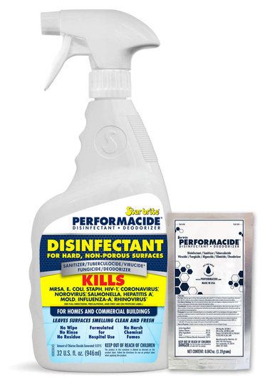 Performacide Hospital & Home Disinfectant - Just Add Water - No Rinse, No Wipe, No Residue - EPA Registered 32 Oz Spray Kit