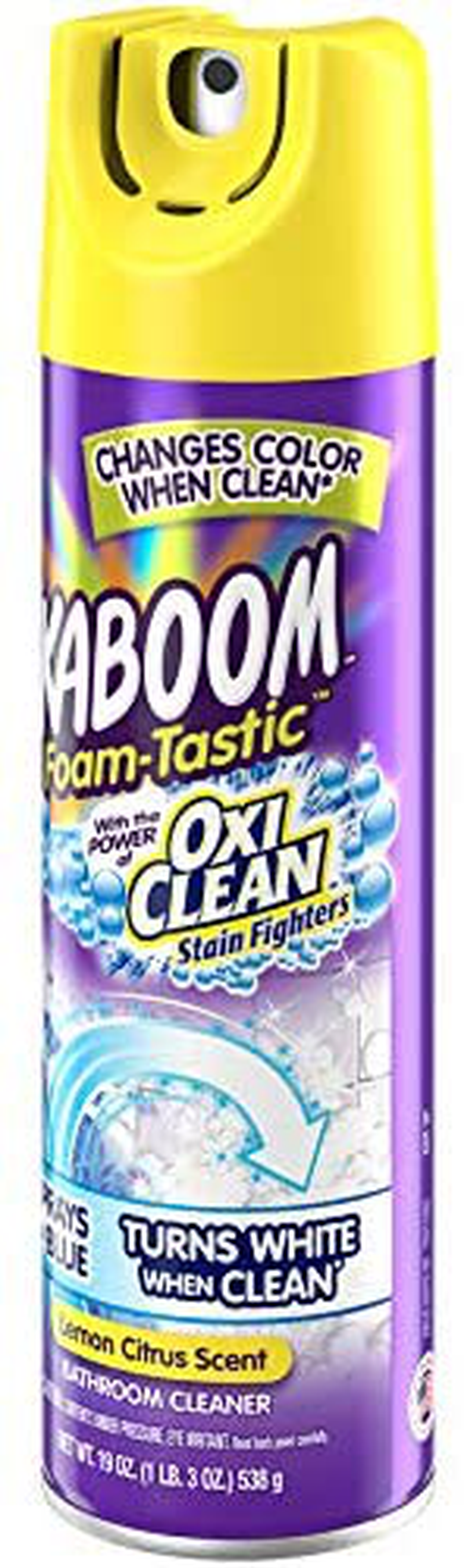 Kaboom Foam Tastic Bathroom Cleaner with OxiClean Citrus, Lemon, 19 Ounce