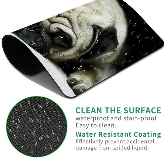 Gaming Mouse Pad Mat Cute Dog Mousepads with Cute Stickers Non-Slip Rubber Base Square Mouse Pads for Laptop Compute Working Home Office Accessories