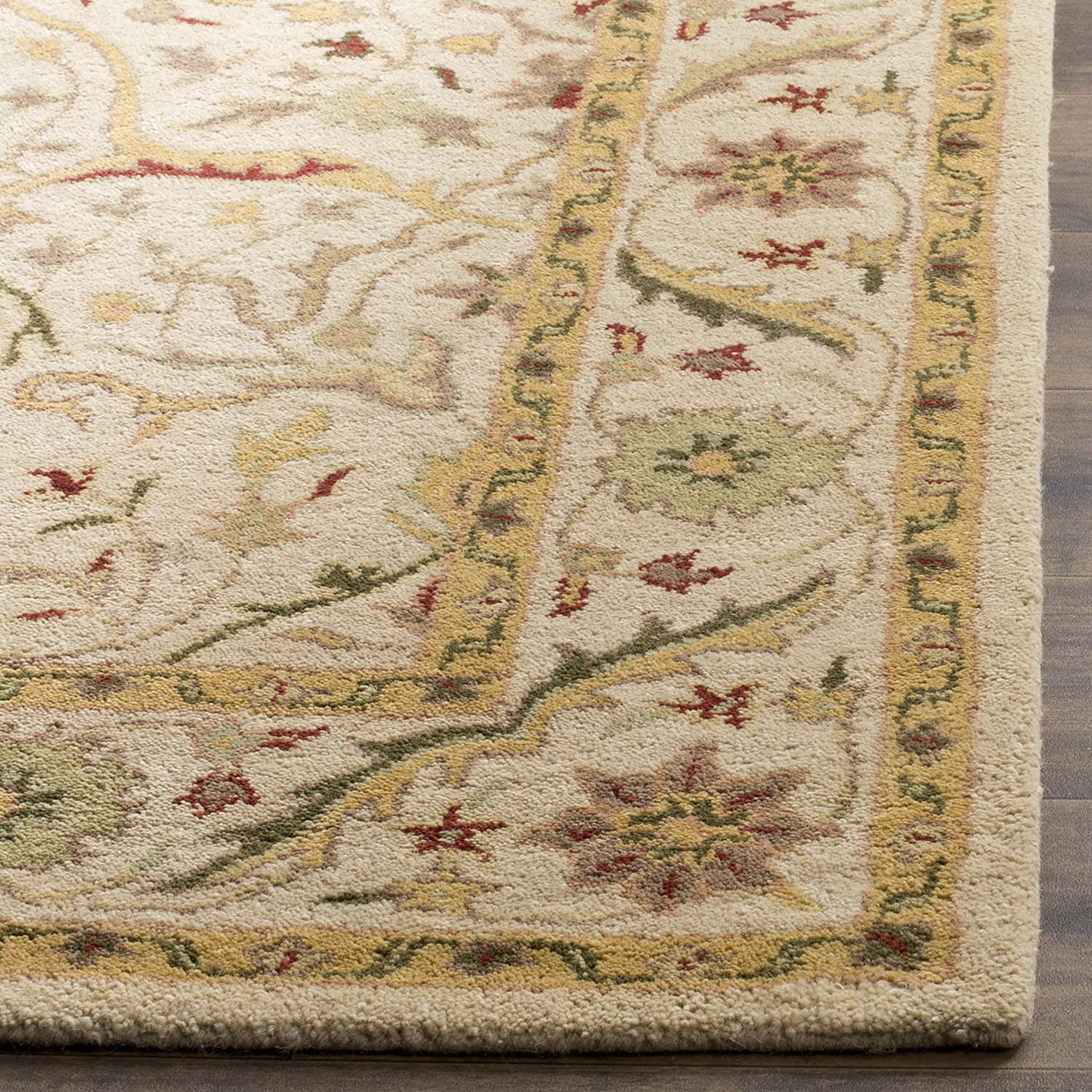 Safavieh Antiquity Collection AT14B Handmade Traditional Oriental Premium Wool Area Rug, 3'6" x 3'6" Round, Black