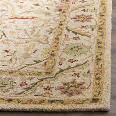 Safavieh Antiquity Collection AT14B Handmade Traditional Oriental Premium Wool Area Rug, 3'6" x 3'6" Round, Black