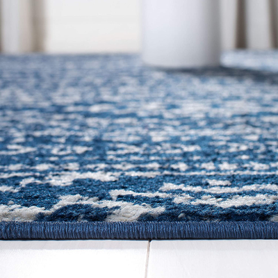 Safavieh Tulum Collection TUL272N Moroccan Boho Tribal Non-Shedding Stain Resistant Living Room Bedroom Runner, 2' x 13' , Navy / Ivory