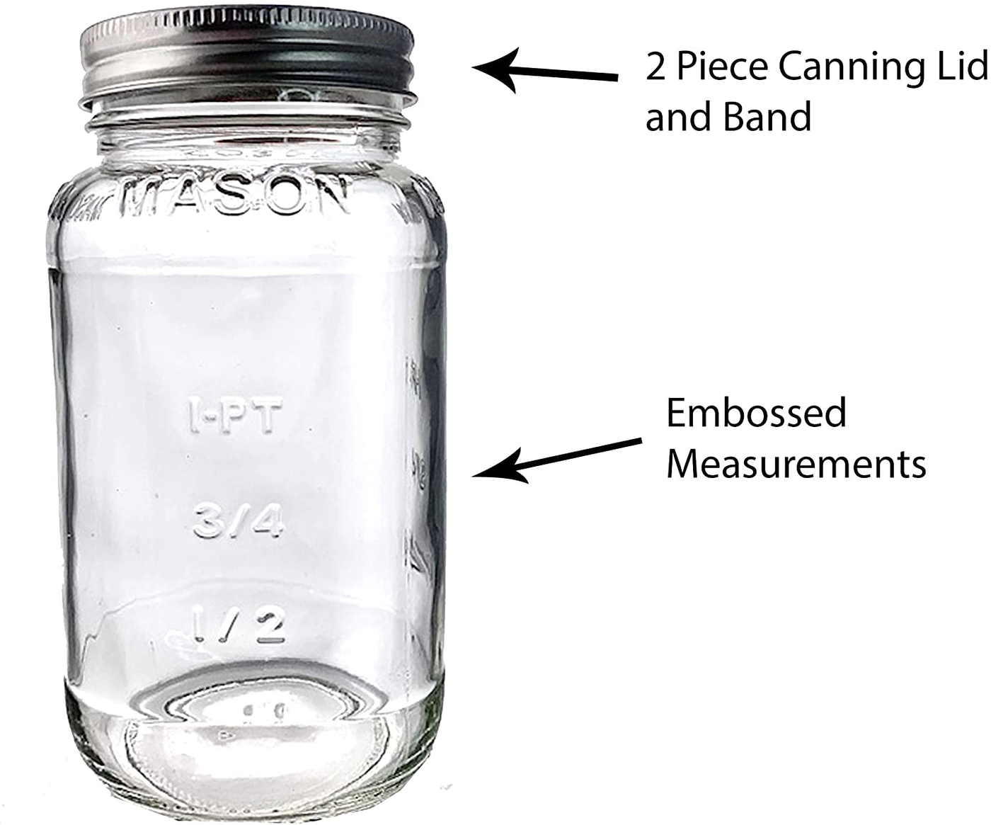 Mason Jars 16 oz with Plastic Mason Jar Lids (BPA Free) Pint Mason Jars Regular Mouth (set of 2 - Red) by Jarming Collections