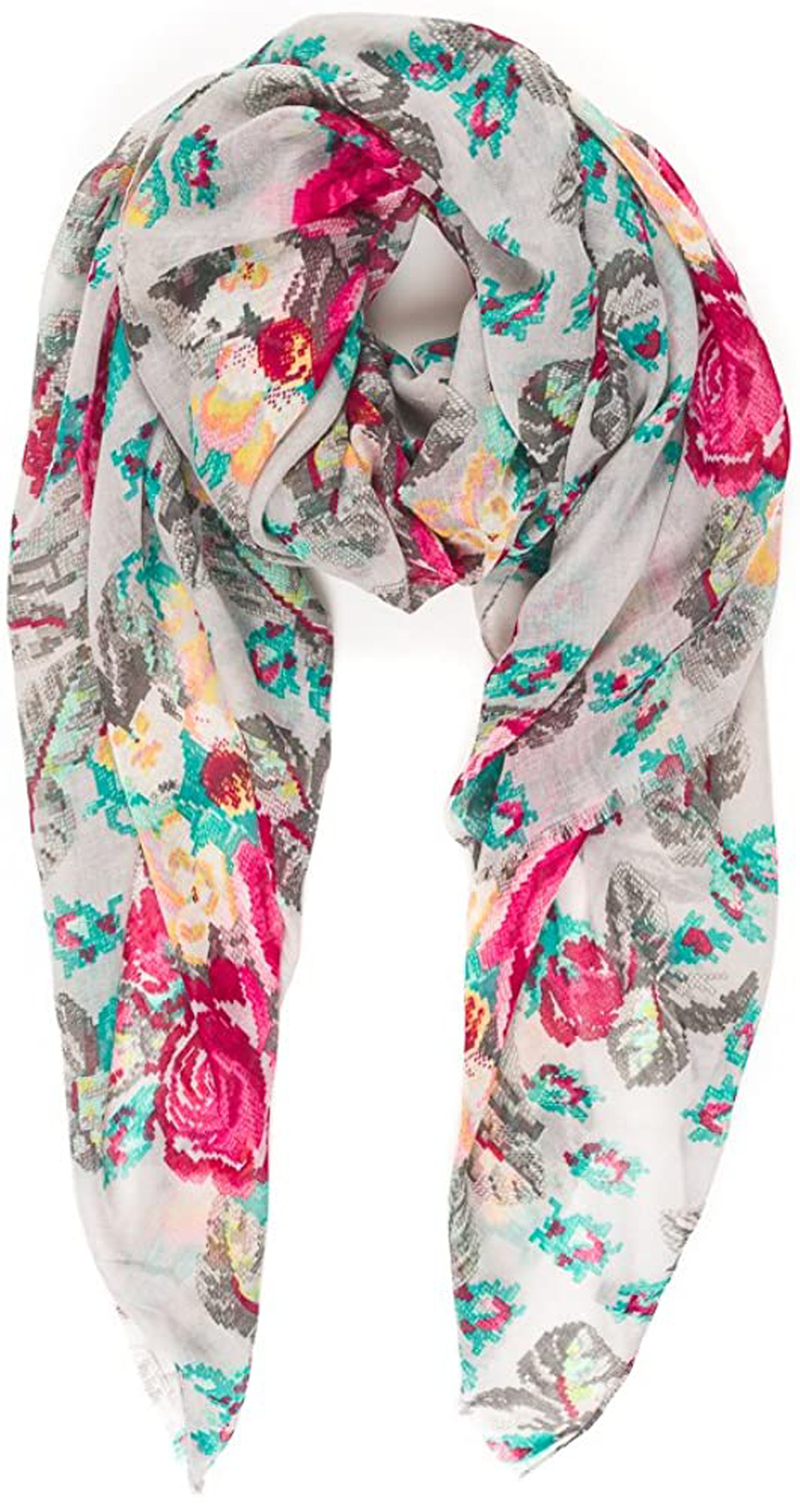 Scarf for Women Lightweight Floral Flower Scarves for Fall Winter Shawl Wrap