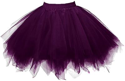 Honeystore Women's Short Vintage Ballet Bubble Puffy Tutu Petticoat Skirt