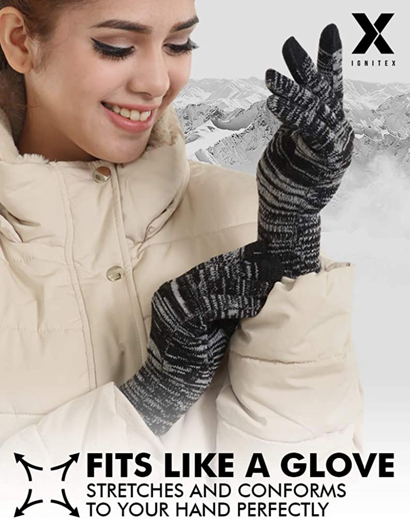 Touch Screen Winter Knit Gloves - Lightweight & Warm Thermal Magic Tech Gloves for Texting, Running, Driving, Cycling