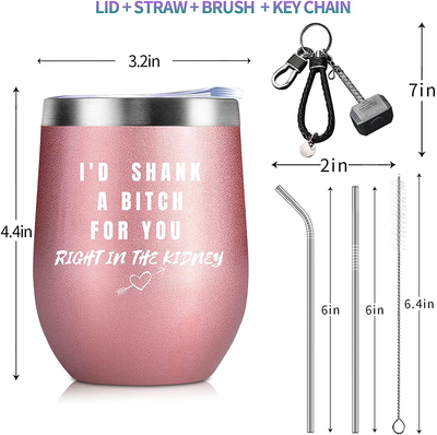 Best Friend Birthday Gifts for Women,Mom,Friends Female,Sister,Funny Inspirational Personalized Friendship Gifts for Women,Sister Birthday Gifts from Sister-12 OZ Stainless Steel Wine Tumbler