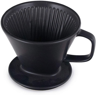 Happy Sales, Pour Over Coffee Dripper, Pour Over Coffee Maker, Ceramic Slow Brewing Accessories for Home, Cafe, Restaurants, Easy Manual Brew Maker (Navy)