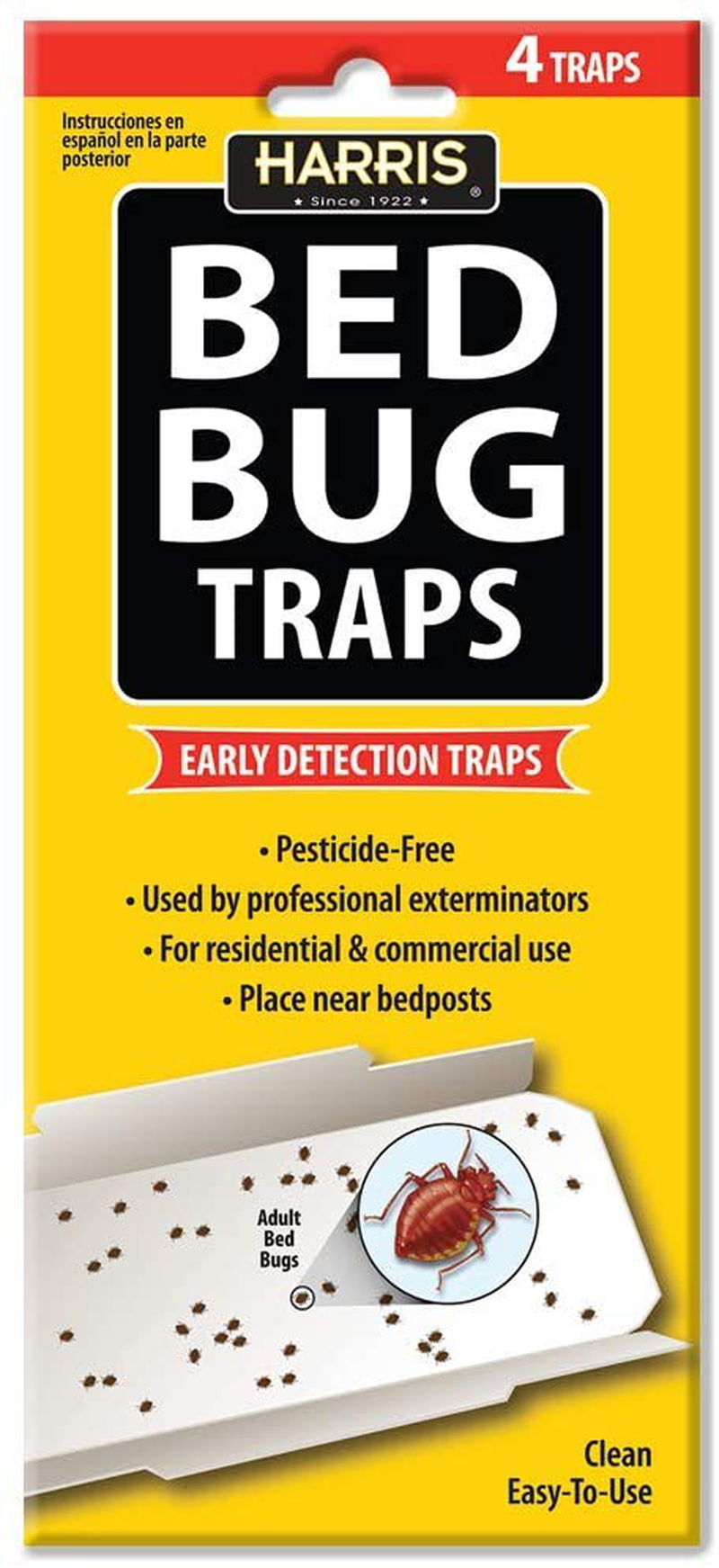 Harris Bed Bug Traps for Early Detection & Monitoring, 4 Pack