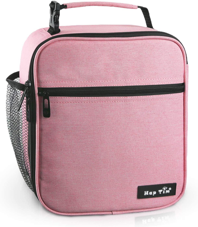 Hap Tim Insulated Lunch Bag for Women,Reusable Lunch Box for Girls,Spacious Lunchbox Adult Cooler Bag Pink (18654-PK)