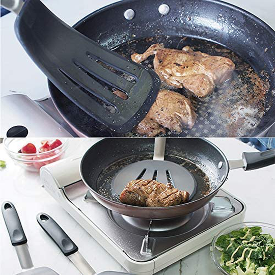 Silicone Spatulas for Nonstick Cookware, GEEKHOM 600F Heat Resistant Extra Large and Wide Flexible Spatulas Rubber Turners, Kitchen Cooking Utensils Set for Pancake, Eggs, Fish, Omelet(4 Pack, Black)