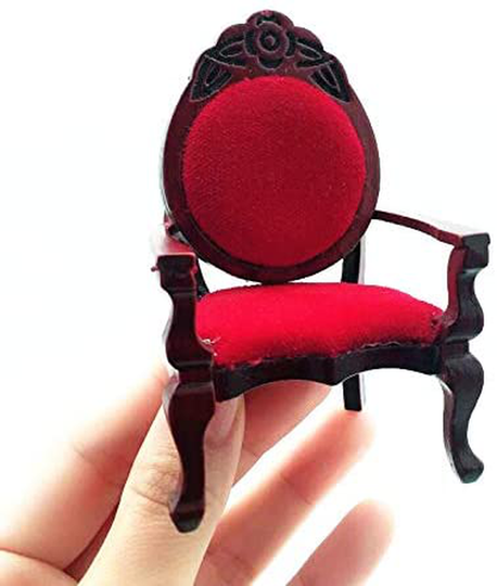 EatingBiting 1:12 Dollhouse Miniature Vintage Retro Single Sofa Chair Furniture for Living Room ,Bed Room , Kitchen , Retro Vintage Designed Dolls House Miniature Furniture Action Figures Accessory
