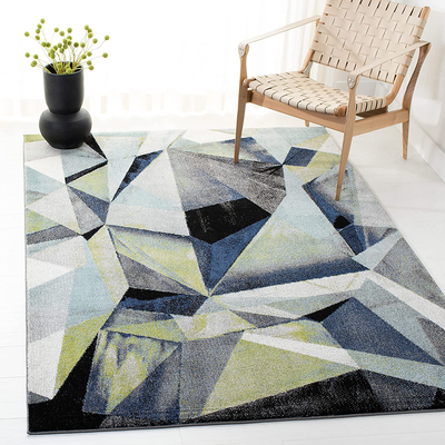 SAFAVIEH Porcello Collection PRL6940G Modern Abstract Non-Shedding Living Room Entryway Hallway Bedroom Foyer Accent Area Rug 2'7" x 5' Grey/Blue