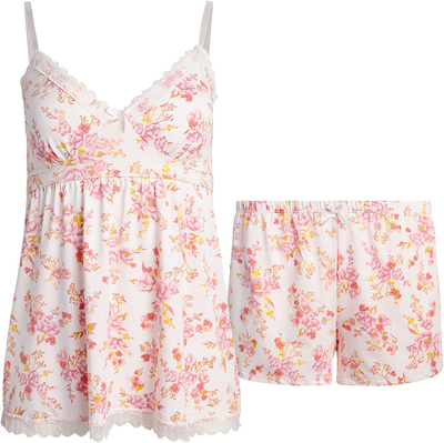 Women's Pajama Set- 2-Piece Micro Shorts and Cami Sleepwear Set