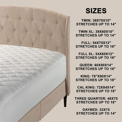 The Grand Mattress Pad Cover Fitted | Deep Pockets Bed Mattress Protection | Only Quality Fabrics Used & Breathable (King)