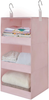 GRANNY SAYS 3-Shelf Hanging Closet Organizer, Collapsible Closet Hanging Shelves, Nursery Hanging Organizer, Pink, 23.6" H X 12.2" W X 12.2" D, 1-Pack