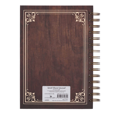 Christian Art Gifts Large Hardcover Notebook/Journal | Man of God – 1 Timothy 6:11 Bible Verse | Names of God Brown Inspirational Wire Bound Spiral Notebook w/192 Lined Pages, 6” x 8.25”