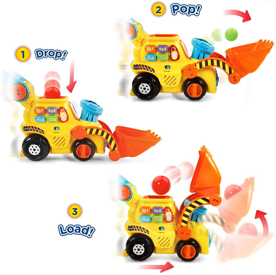VTech Pop-a-Balls Push & Pop Bulldozer,Yellow