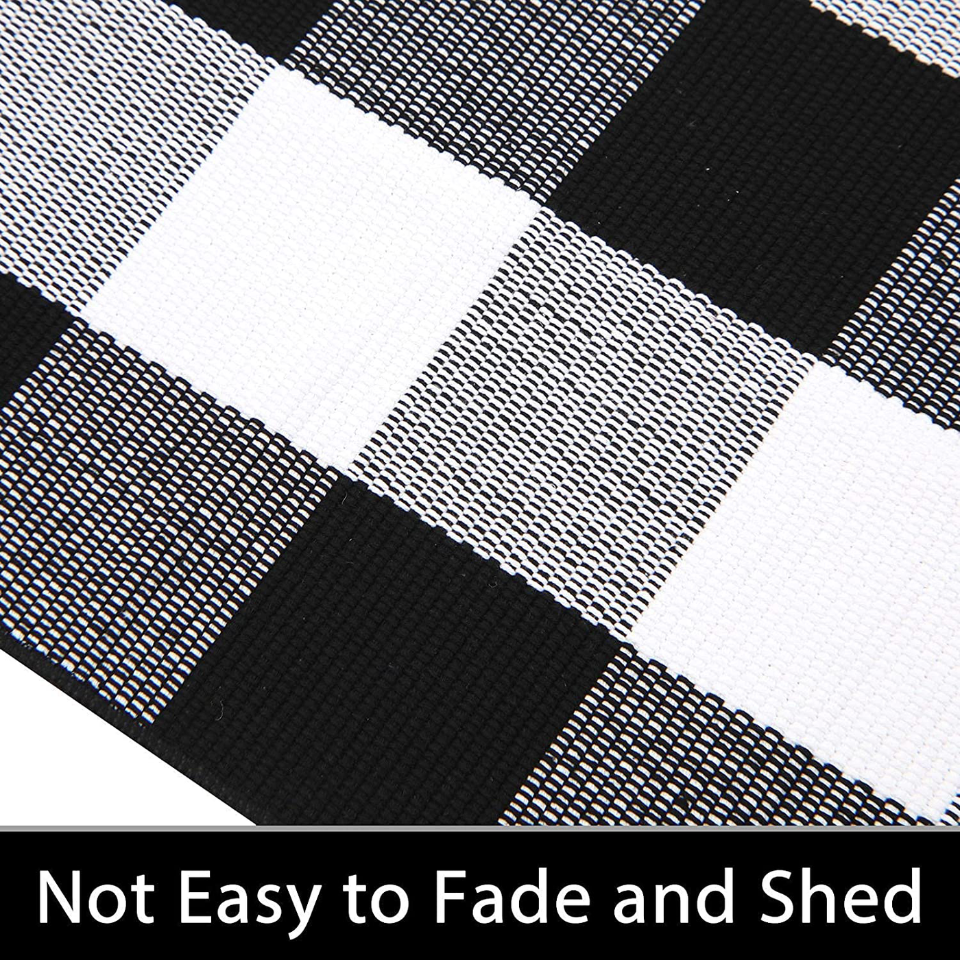 SHACOS Black White Buffalo Plaid Rug 4x6 ft Front Door Rug Entry Rug Large Cotton Area Rug for Kitchen Living Room Bedroom Doorway (4'x6', Black White)