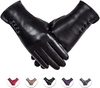 Winter Faux Leather Gloves Warm Thermal Touchscreen With Wool Lining