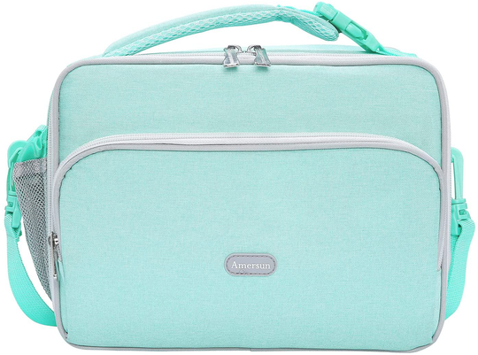 Amersun Lunch Bag for Kids - Padded Durable Insulated Lunch Box with Adjustable Shulder Strap & 2 Pockets for Girls Toddler School,Thermal Freezable Lunch Cooler Tote Keep Food Warm Cold,Light Blue
