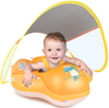 LAYCOL Baby Swimming Float Inflatable Baby Pool Float Ring Newest with Sun Protection Canopy,add Tail no flip Over for Age of 3-36 Months