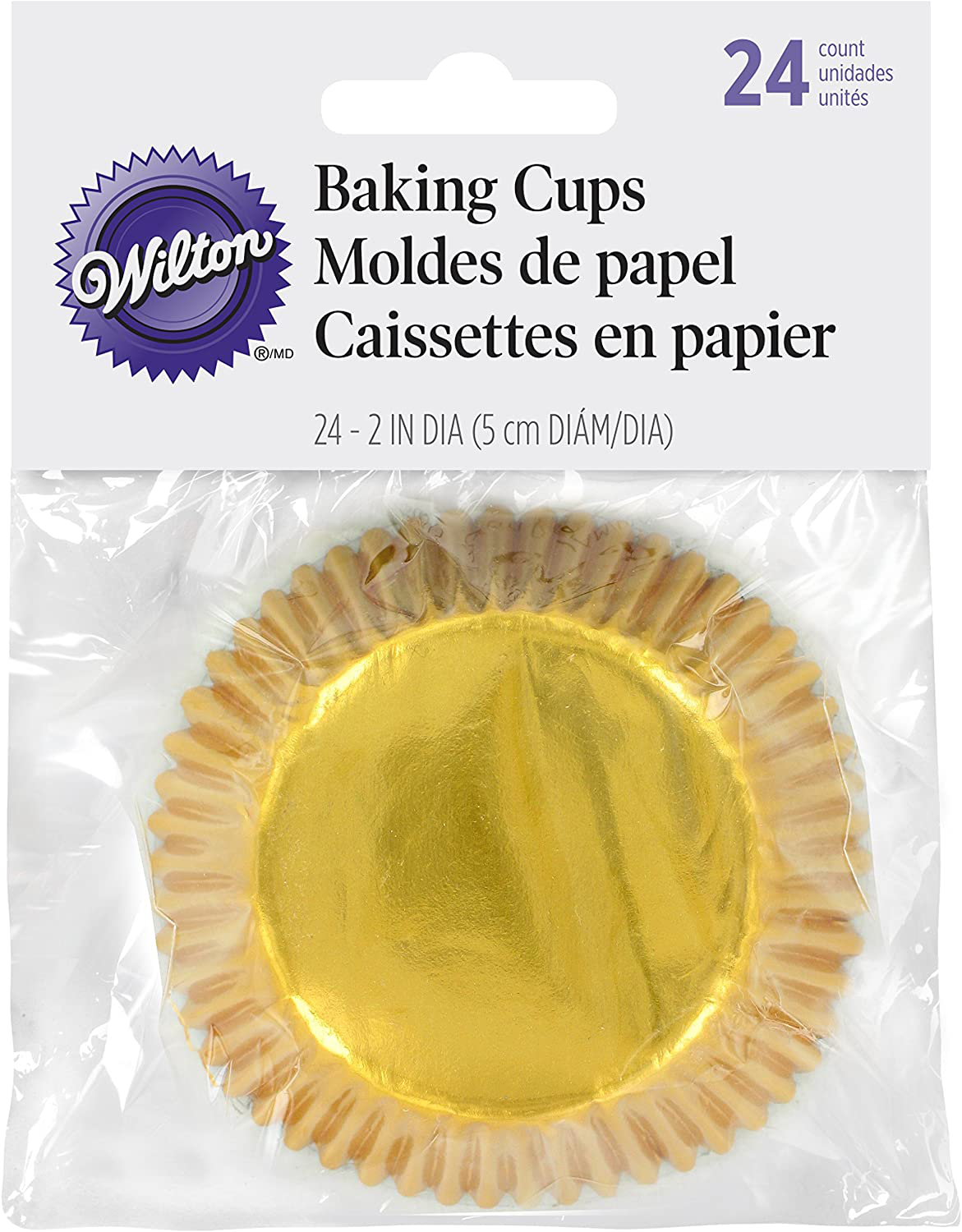 Wilton BAKECUPS GOLD FOIL 24CT, Standard