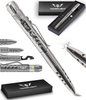 TAKEFLIGHT Tactical Pen Survival Gear – LED Tactical Flashlight Multi Tool – Rugged, Lightweight EDC Pen Survival Tool – Glass Breaker, Bottle Opener, Screwdriver, Gift Boxed (Steel)