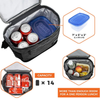OPUX Insulated Lunch Box for Men Women, Leakproof Thermal Lunch Bag for Work, Reusable Lunch Cooler Tote, Soft School Lunch Pail for Kids with Shoulder Strap, Pockets, 14 Cans, 8L, Heather Navy