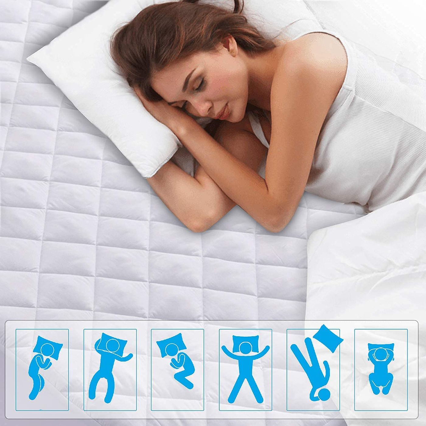 LDC California King Mattress Protector with 16-Inch Deep Pocket, Comfortable, Breathable, Easy to Put on, The Stretchable Quilted Fitted Mattress Pad
