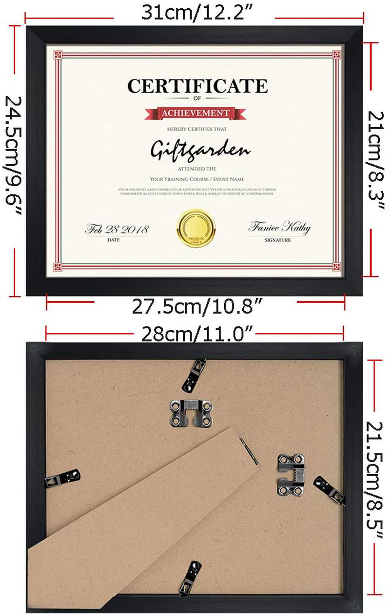 Giftgarden 7 Pack 8.5x11 Picture Frame Black, Award Certificate Diploma Document Bulk 8.5 x 11 Frames for Wall or Tabletop Display