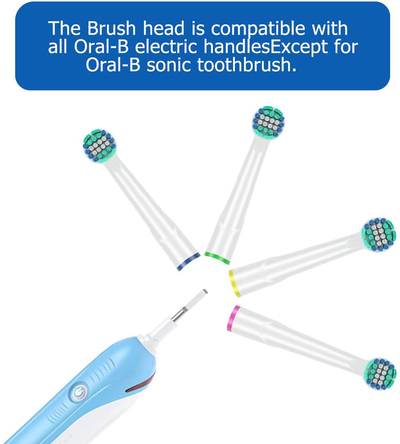 Replacement Toothbrush Heads for Oral B Braun Electric Toothbrush - 16 Pack Compatible with Oral B Cross Action/Pro1000/9000/ 500/3000/8000 Toothbrush