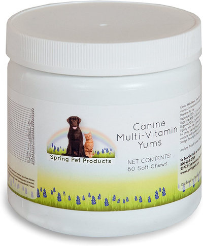 Spring Pet Canine Multi-Vitamin YUMS ~ Formulated with a Comprehensive Blend of Complete Vitamins and Minerals ~ for Use in Dogs Puppies Only ~ Made in USA ~ Recommended by Veterinarians