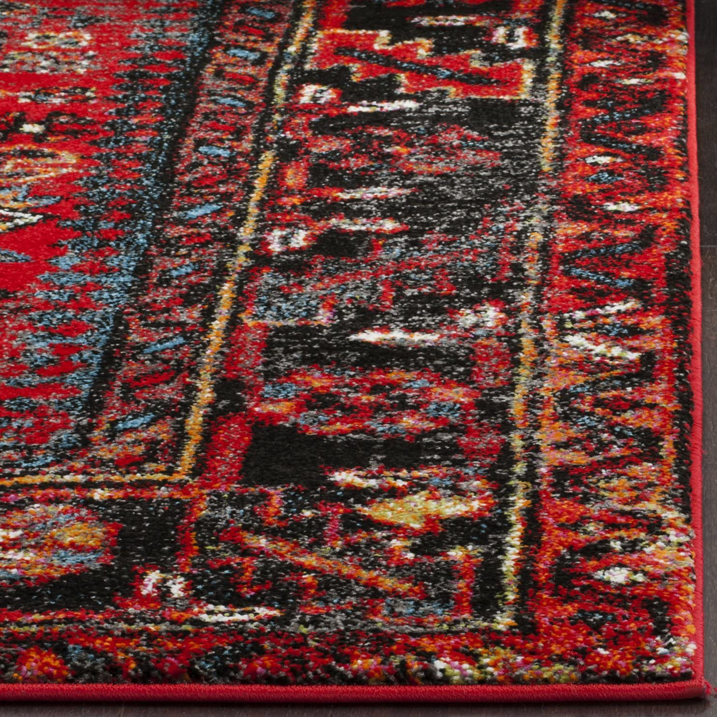 Safavieh Vintage Hamadan Collection VTH211Q Oriental Traditional Persian Non-Shedding Stain Resistant Living Room Bedroom Runner, 2'3" x 12' , Red / Light Blue