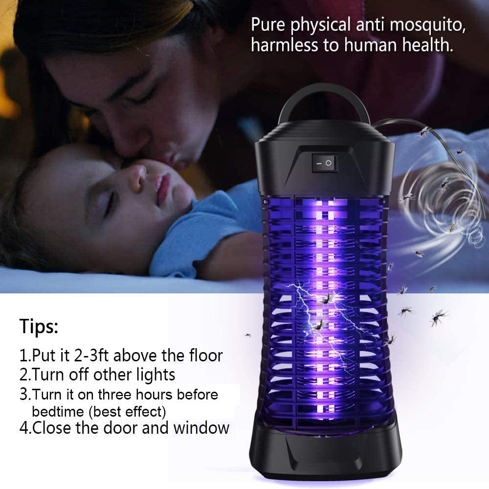 Bug Zapper Electric Mosquito Zapper Killer,Flying Insect Pest Trap Electronic Anti Pest Control Lights for Bedroom Kitchen Toilet Garden Home Indoor Use