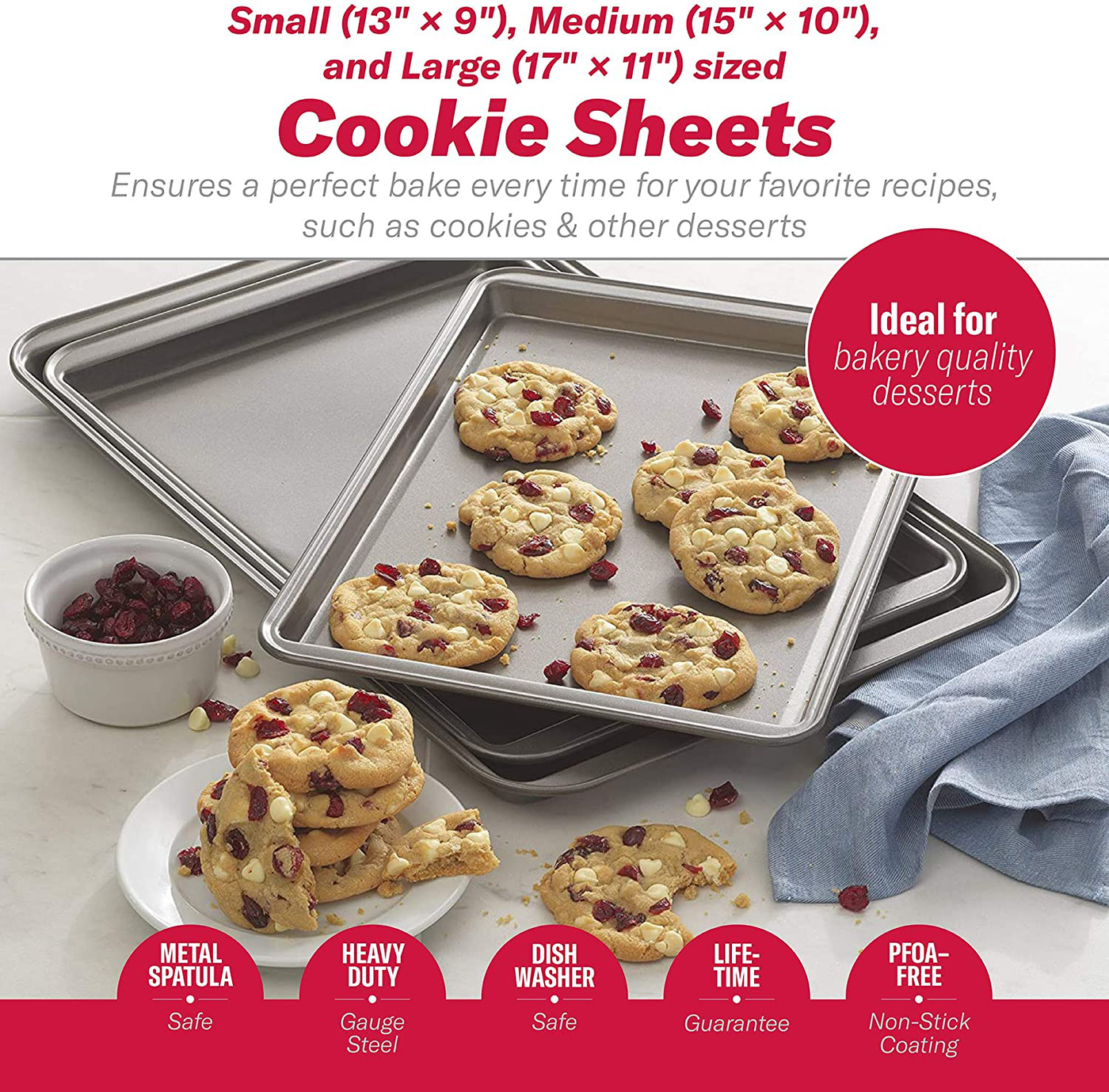 Good Cook Cookie Baking Sheet, 15 x 10 Inch, Gray