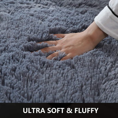 3x5 Feet, Gray WochiTV Ultra Soft Fluffy Modern Area Rug Non-Slip Plush Machine Washable Rug Living Room Bedroom Floor Carpet Kids Baby Nursery Decor Rug