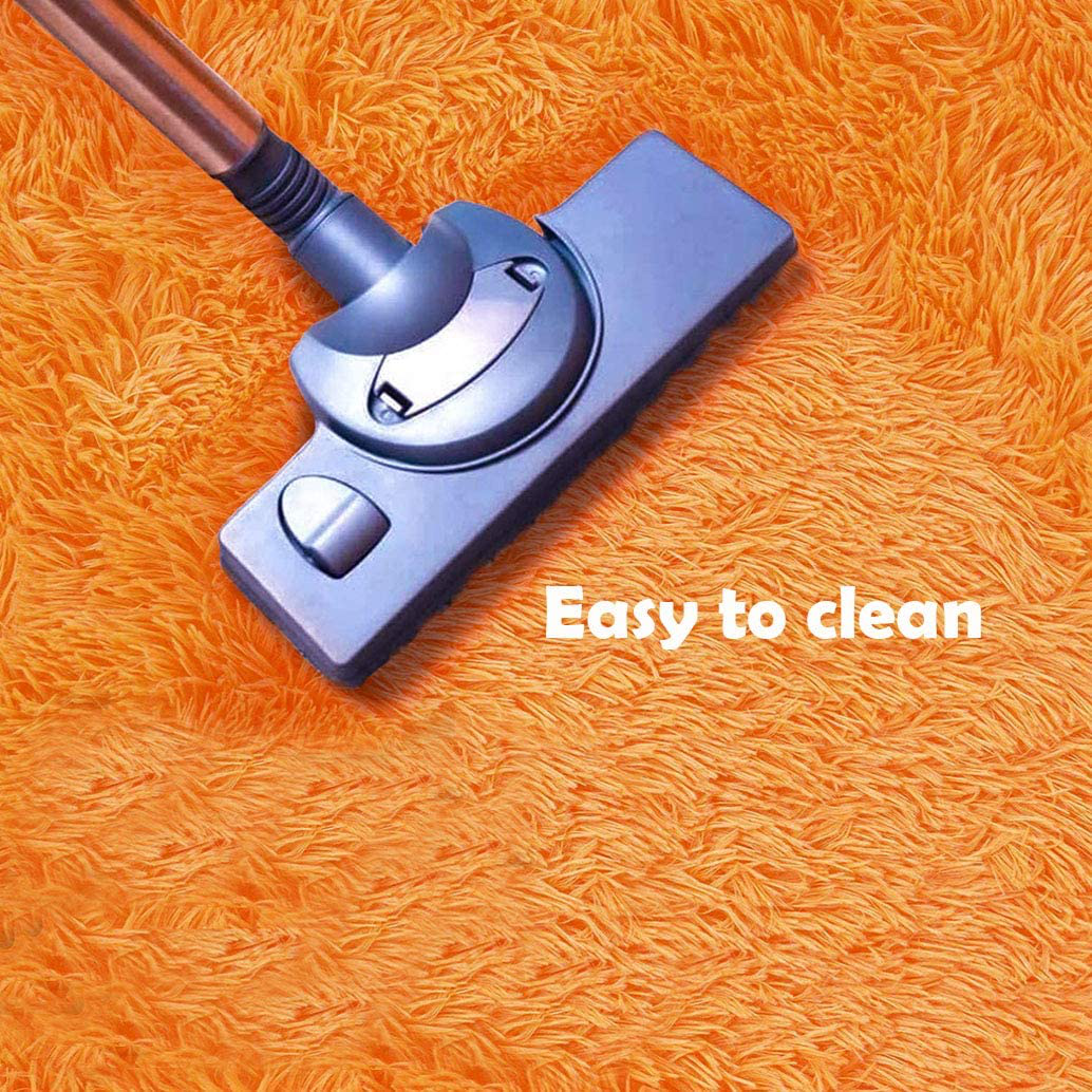 BOYASEN Ultra Soft Indoor Modern Area Rugs Fluffy Living Room Carpets for Children Bedroom Home Decor Nursery Rug (2 x 3 ft, Orange)