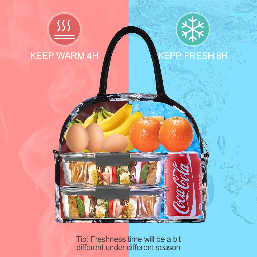 Reusable Insulated Cooler Lunch Bag - Portable Lunch Box for Office Work School Picnic Beach Workout Travel - Freezable Tote Lunch Bag Organizer with Adjustable Shoulder Strap for Women Men Adult Kids