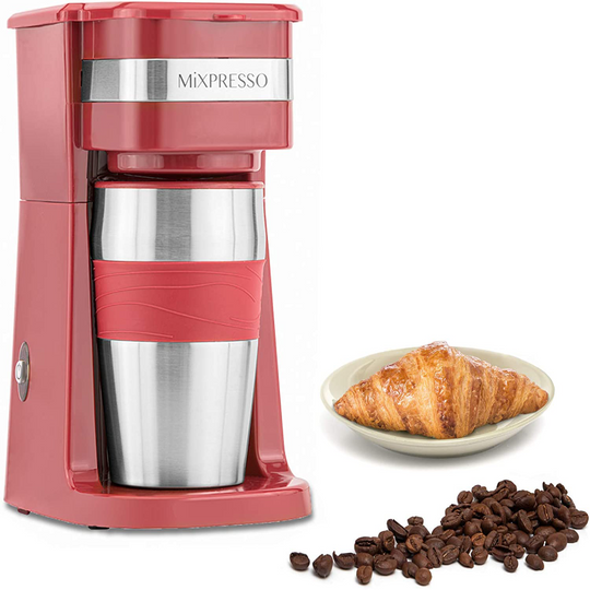 Mixpresso 2-In-1 Single Cup Coffee Maker & 14oz Travel Mug