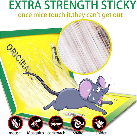 Ezoon 12 Pack Large Mouse Glue Traps with Enhanced Stickiness, Rat Mouse Traps, Snake Mouse Traps Sticky Pad Board for House Indoor Outdoor, Easy to Set, Extra Large (8.3" x 12")