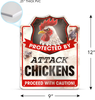 Bigtime Signs Chicken Coop Sign - Protected by Attack Chickens, Distressed Finish - Funny Coop, Farm, Home, Outdoor, Rooster/Hen House Decorations - Gamefowl Barn, Outdoor Shed Accessories