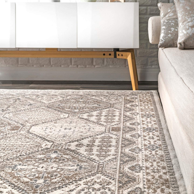 nuLOOM Becca Vintage Tile Runner Rug, 2' 6" x 8', Grey