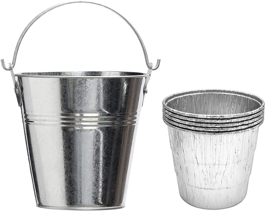 YAOAWE Grill Drip Grease Bucket & 5 Pack Foil Liners Compatible with Traeger Wood Pellet Grills HDW152 & Oklahoma Joe's & Z Grill BBQ Smokers Accessories