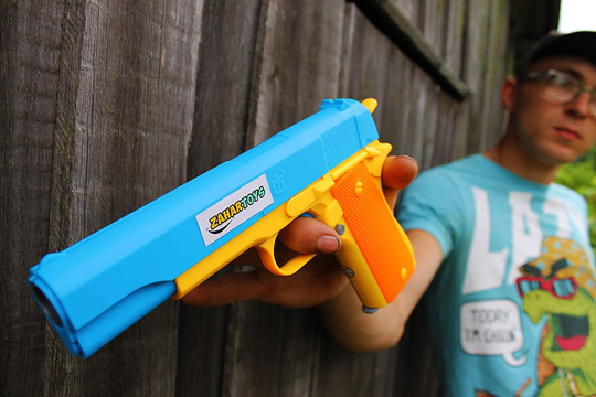 ZAHAR Toys - Realistic Size Toy Gun - Colt 1911 - 10 Colorful Soft Bullets - Ejecting Magazine - Slide Action Barrel – Training, Cosplay, Play – Toy Guns M1911 - Pistol with Soft Bullets