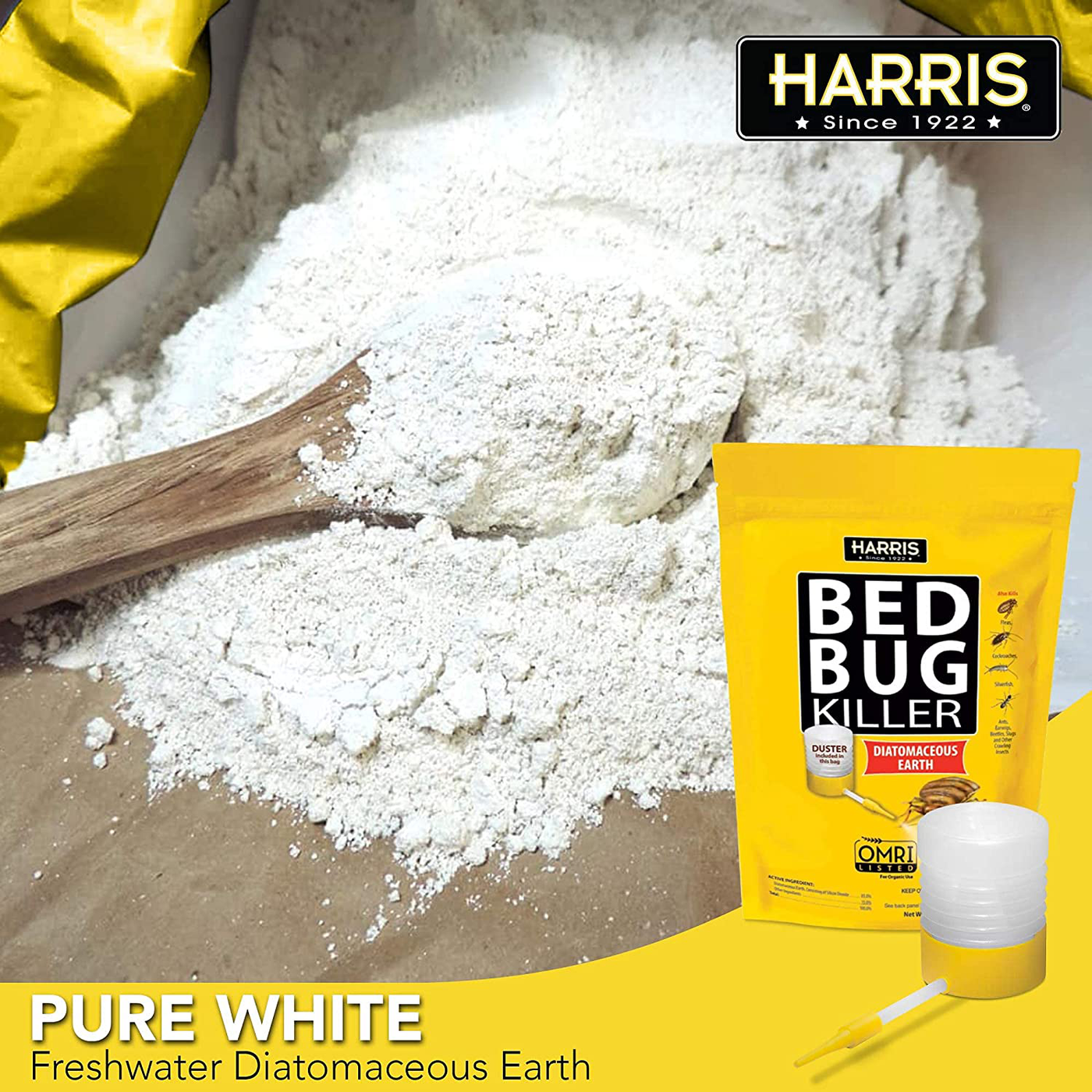 Harris Bed Bug Killer, Diatomaceous Earth (2lb with Duster)