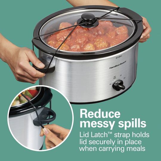 Portable Slow Cooker - 6 Quart Capacity, Removable Crock