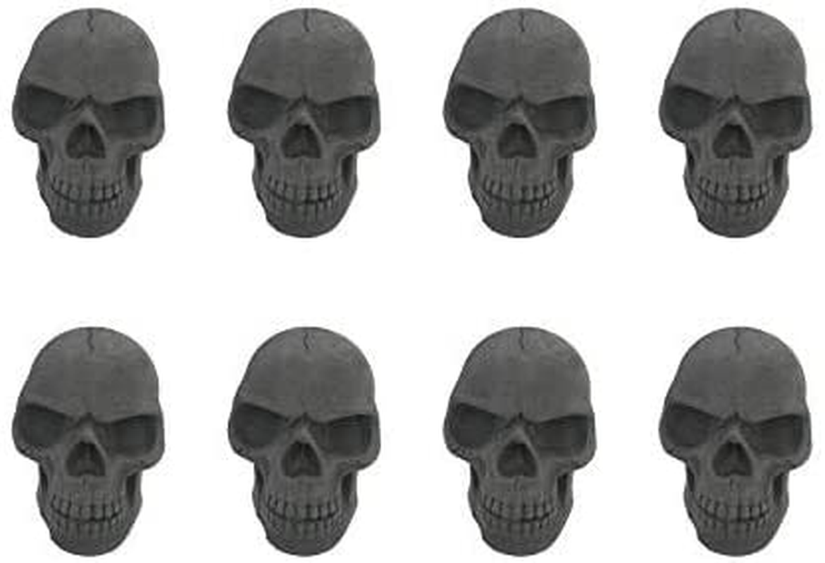 Vinyl Etchings 8pcs Imitated Human Skull Gas Log for Indoor or Outdoor Fireplaces, Fire Pits Halloween Decor