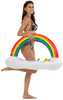 Vickea Inflatable Rainbow Cloud Drink Holder, Pool Float Party Accessories for Water Fun